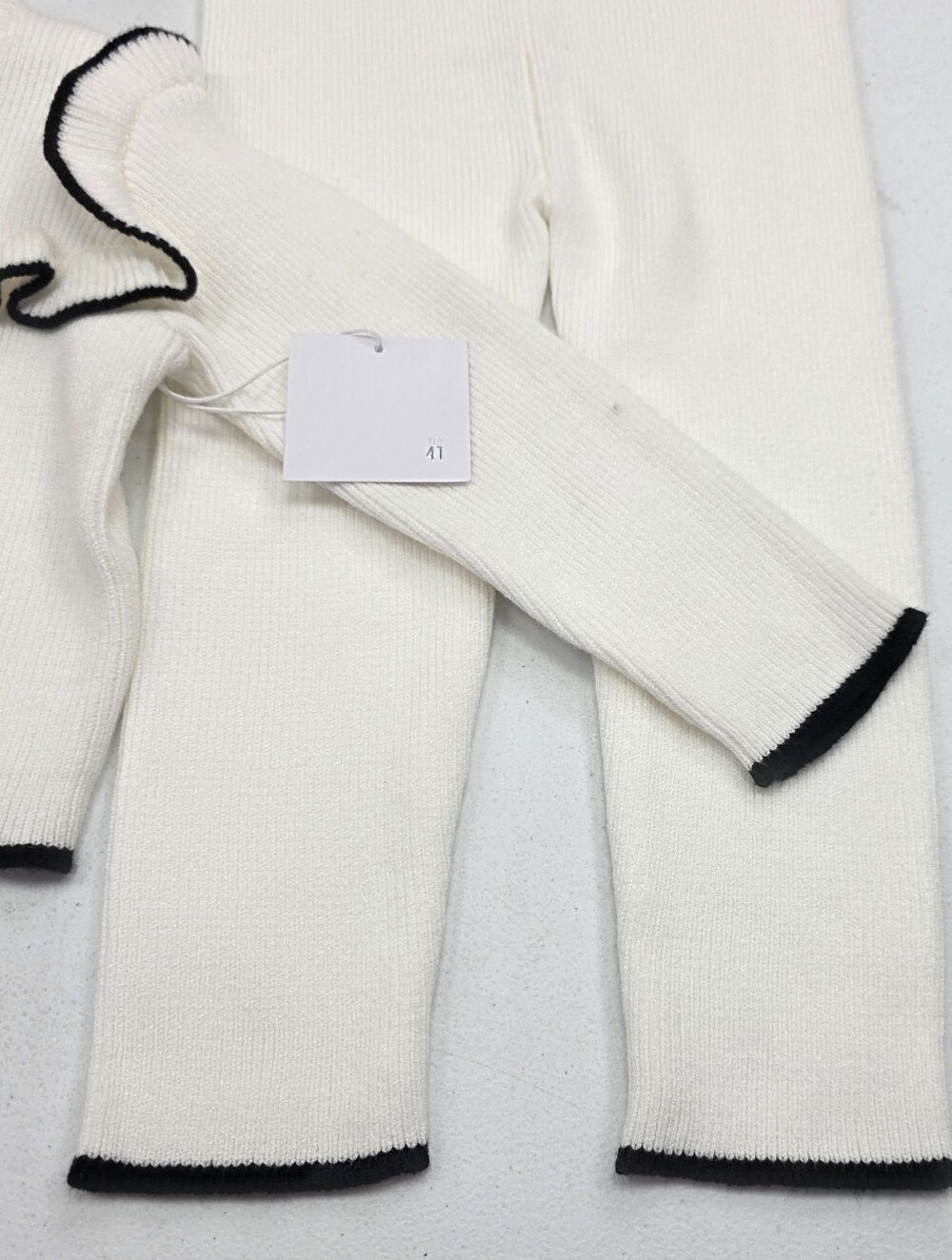 btween Cream Knit Cardigan with Black Bow Trim - Picture 6 of 8